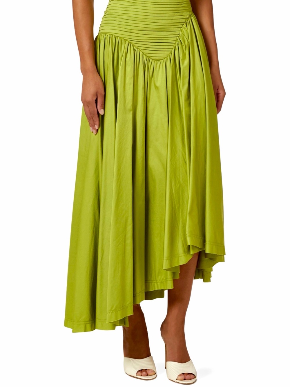 MICAS Lime Green Pleated Crop Top & Matching Skirt Set - Picture 3 of 13